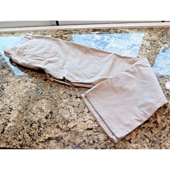 Size 8 Calvin Klein Jeans Womens Corduroy Jeans Beige High Rise 70s Style Comfy - Picture 1 of 11
